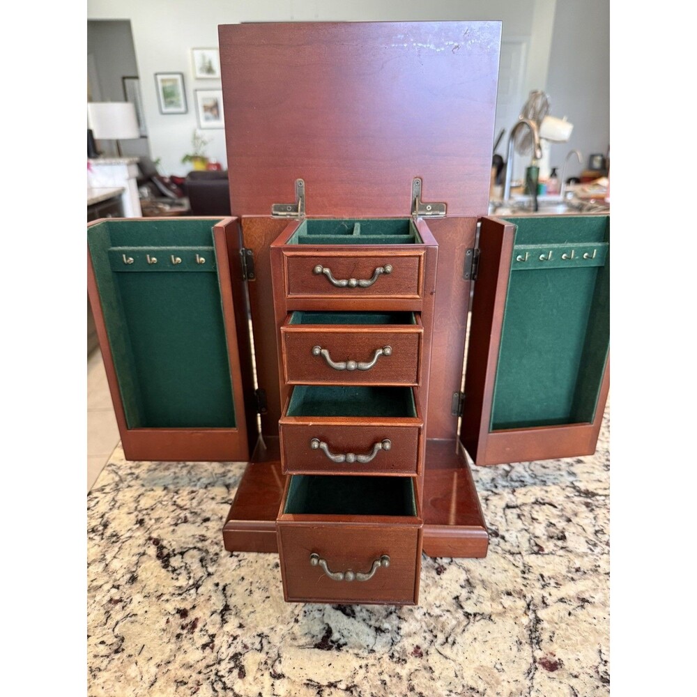 Bombay Company Jewelry Box Chest with Swing Out Necklace Compartments 1997